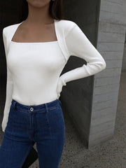 Essence Rib Long Sleeve Knit Top