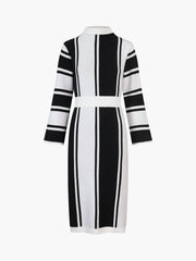 Stripe Long Sleeve Midi Sweater Dress