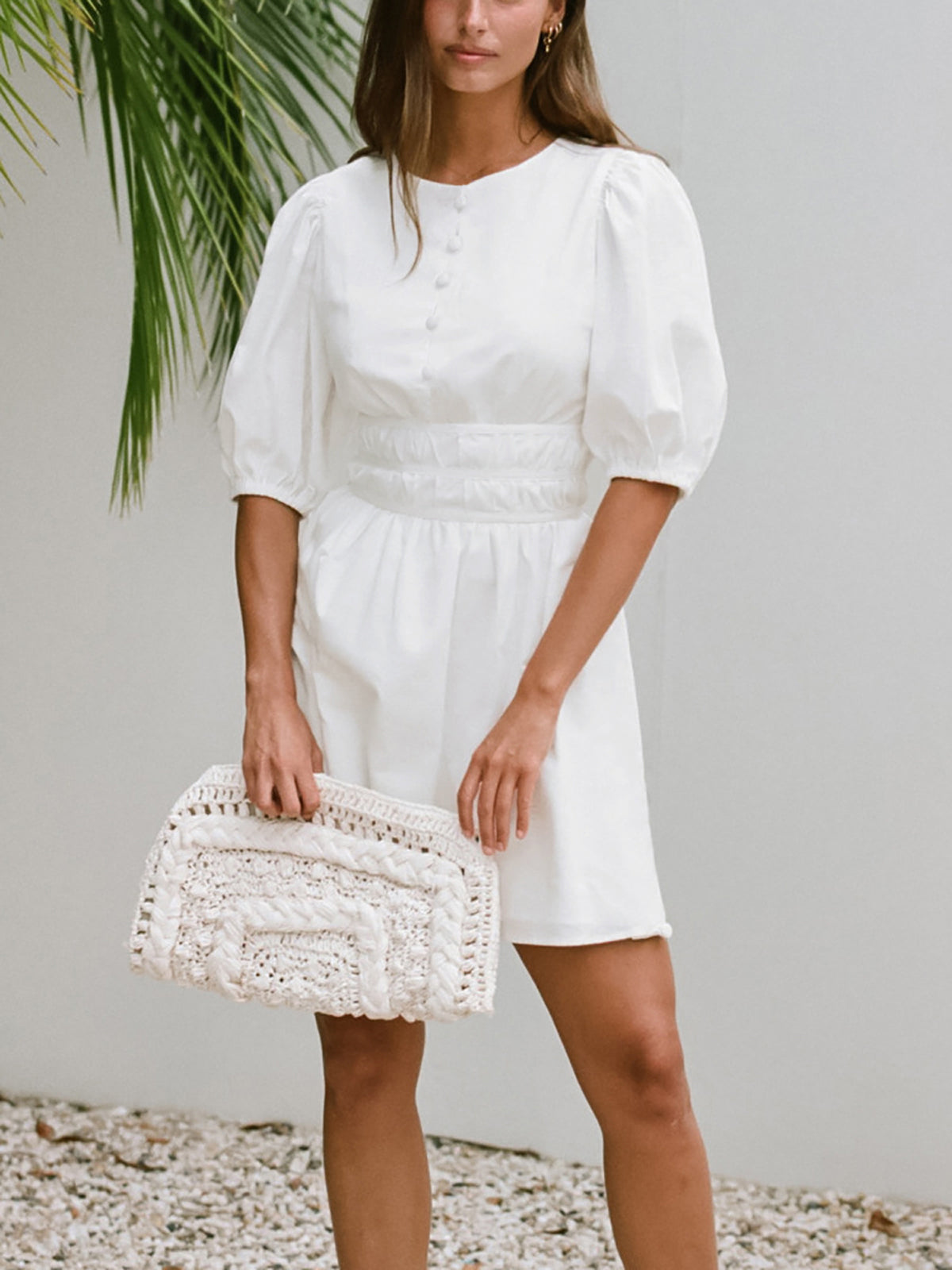 Cowgirl Aesthetics Puff Sleeve Short Dress