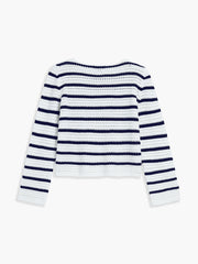 Stripe Eyelet Knit Top