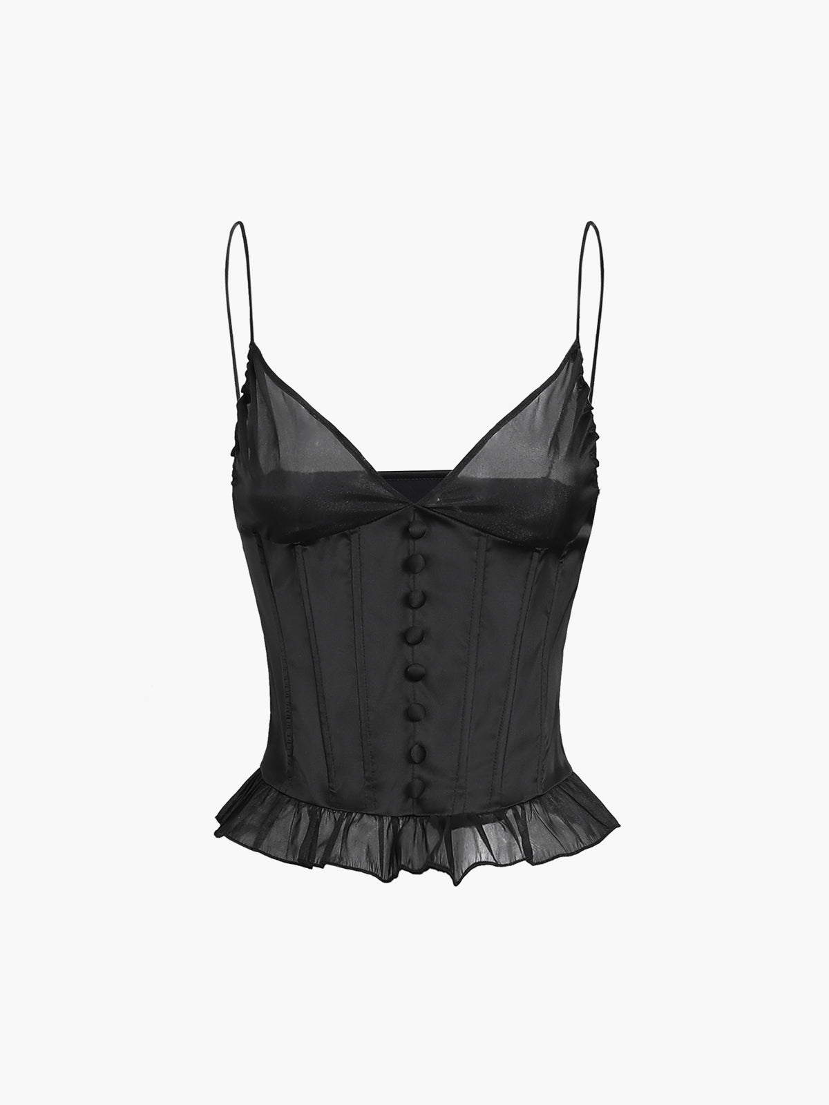 Balletcore Satin Mesh Bustier Cami Top