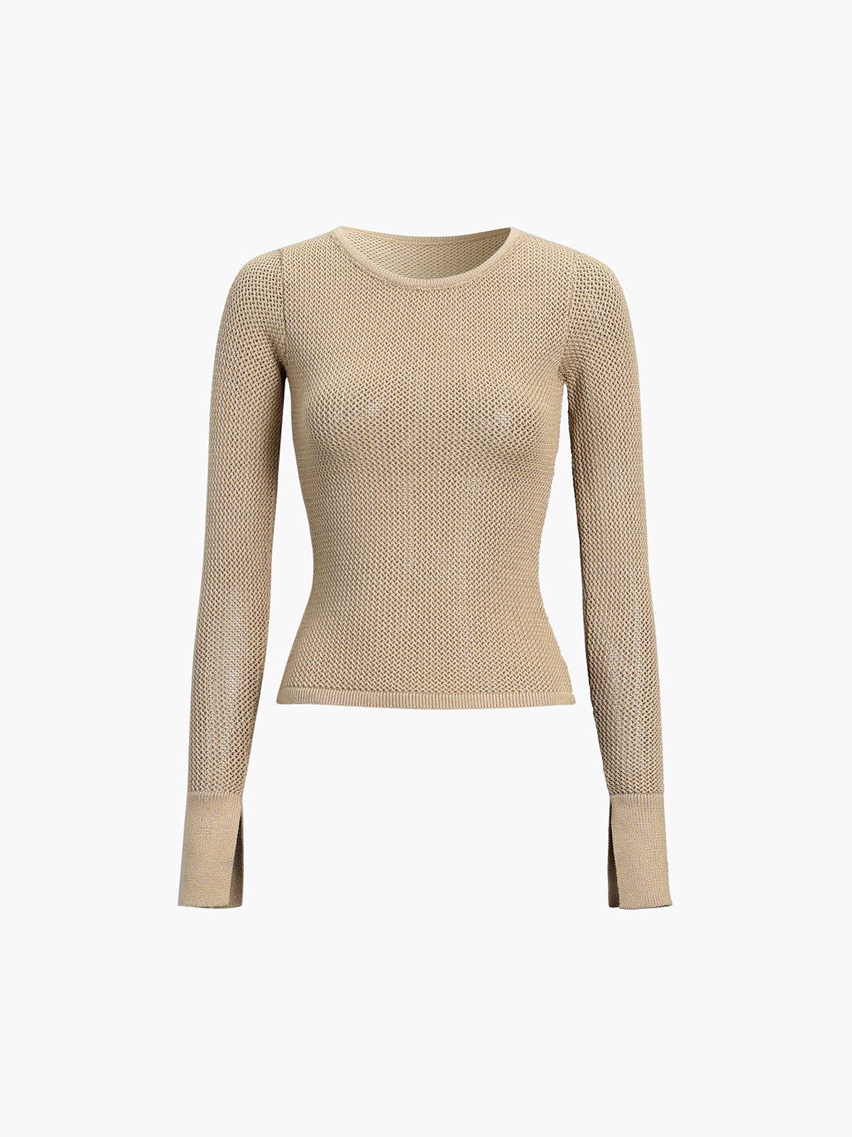 Creamy Latte Long Sleeve Knit Top