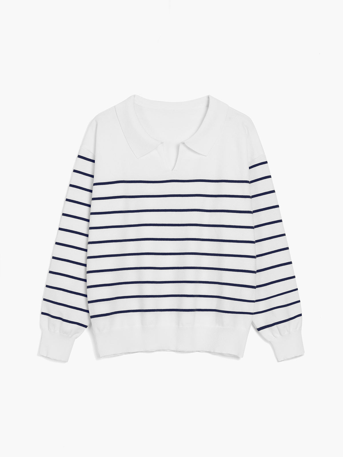 Effortless Stripe Collared Sweater