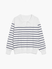 Effortless Stripe Collared Sweater