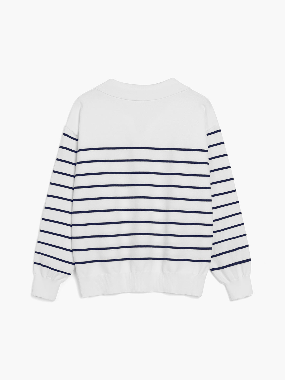 Effortless Stripe Collared Sweater