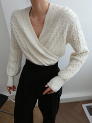 Textured Wrap Pullover