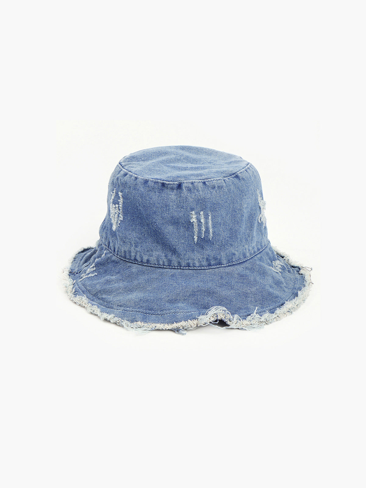 Denim Ripped Bucket Hat