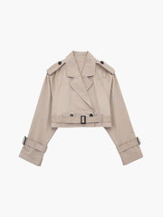 Raw Hem Crop Trench Coat