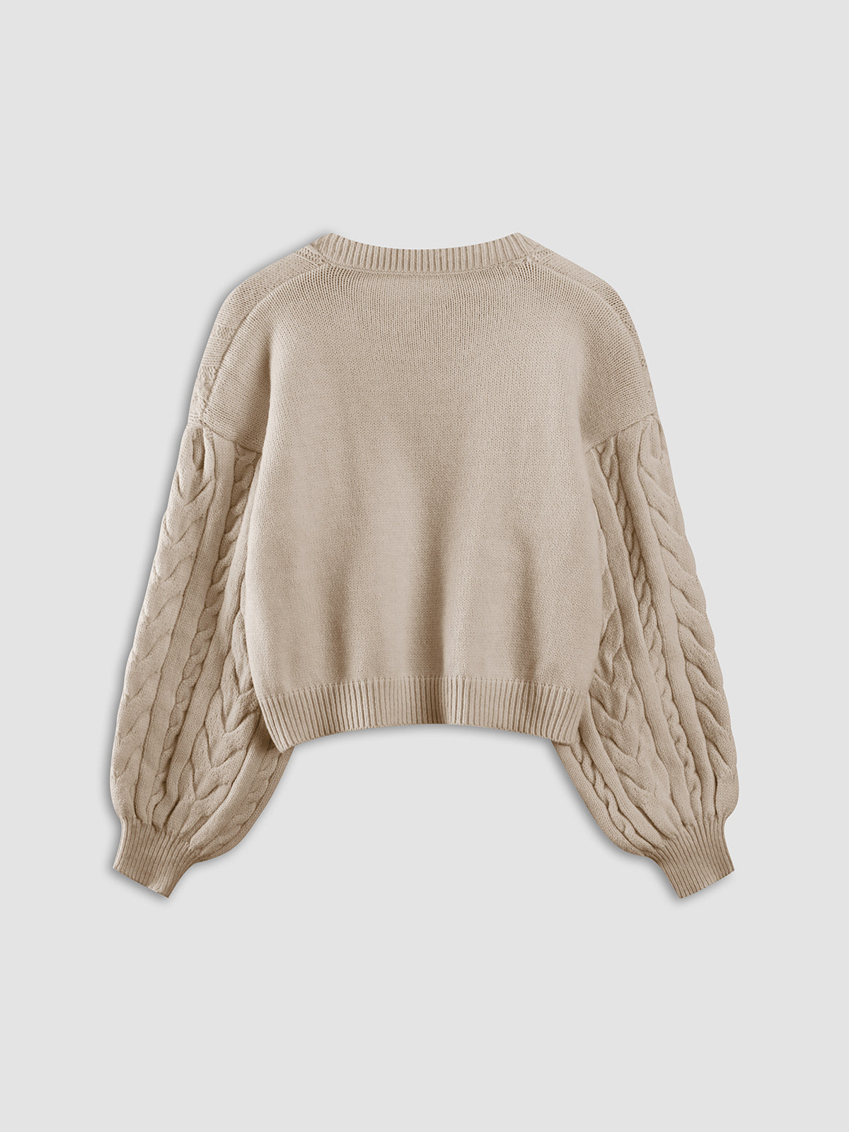 Solid Cable Knit Sweater