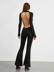 Open Back Long Sleeve Jumpsuit