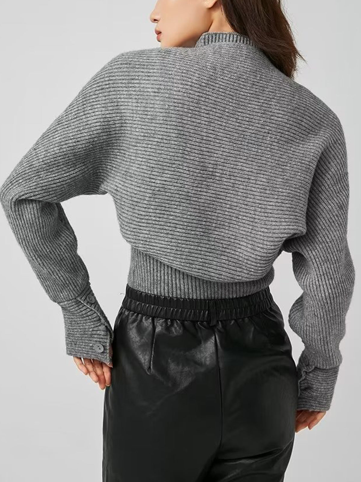 Rib Bolero Two Piece Sweater Set