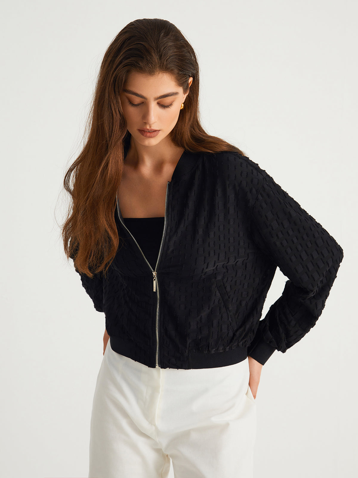 Textured Zippered Jacket