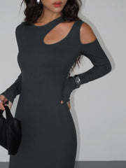 Long Sleeve Cutout Long Dress