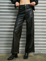 Never Settle Faux Leather Pants