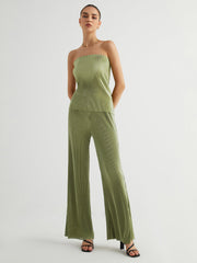 Palm Beach Pleat Two Piece Pants Set