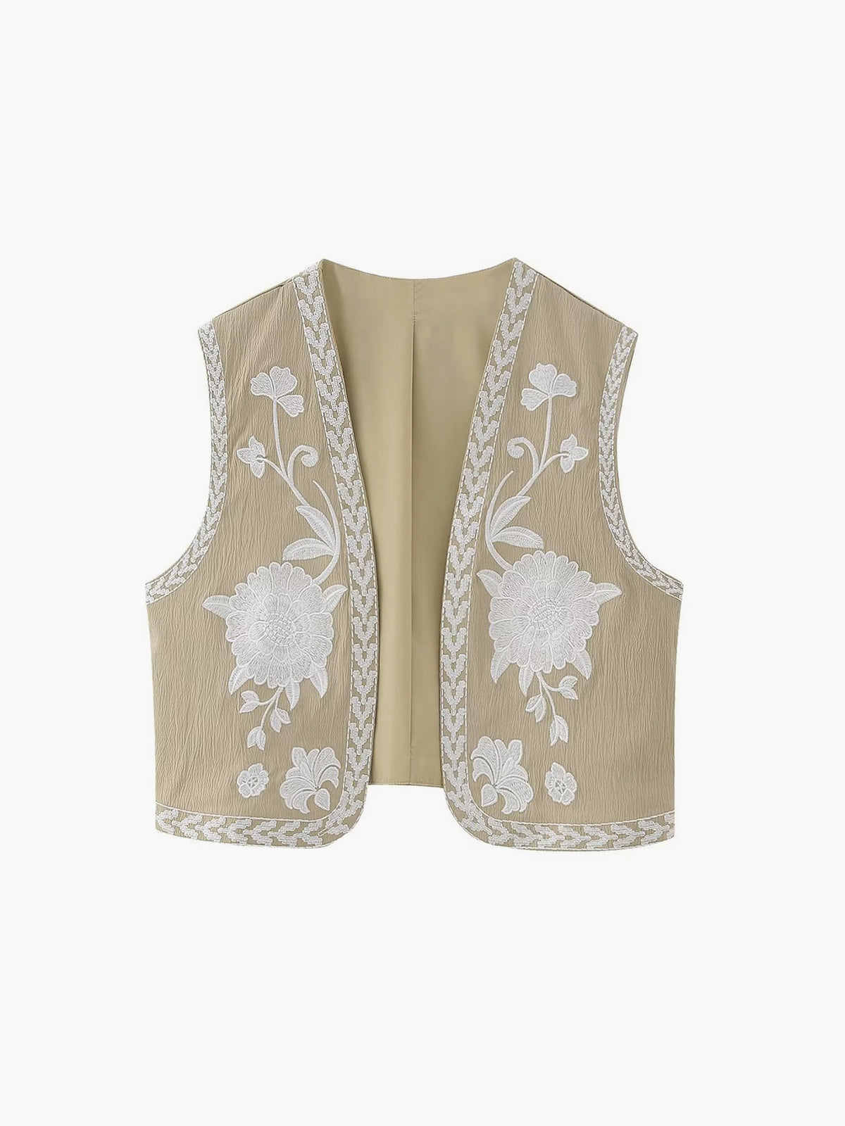 Embroidered Floral Vest