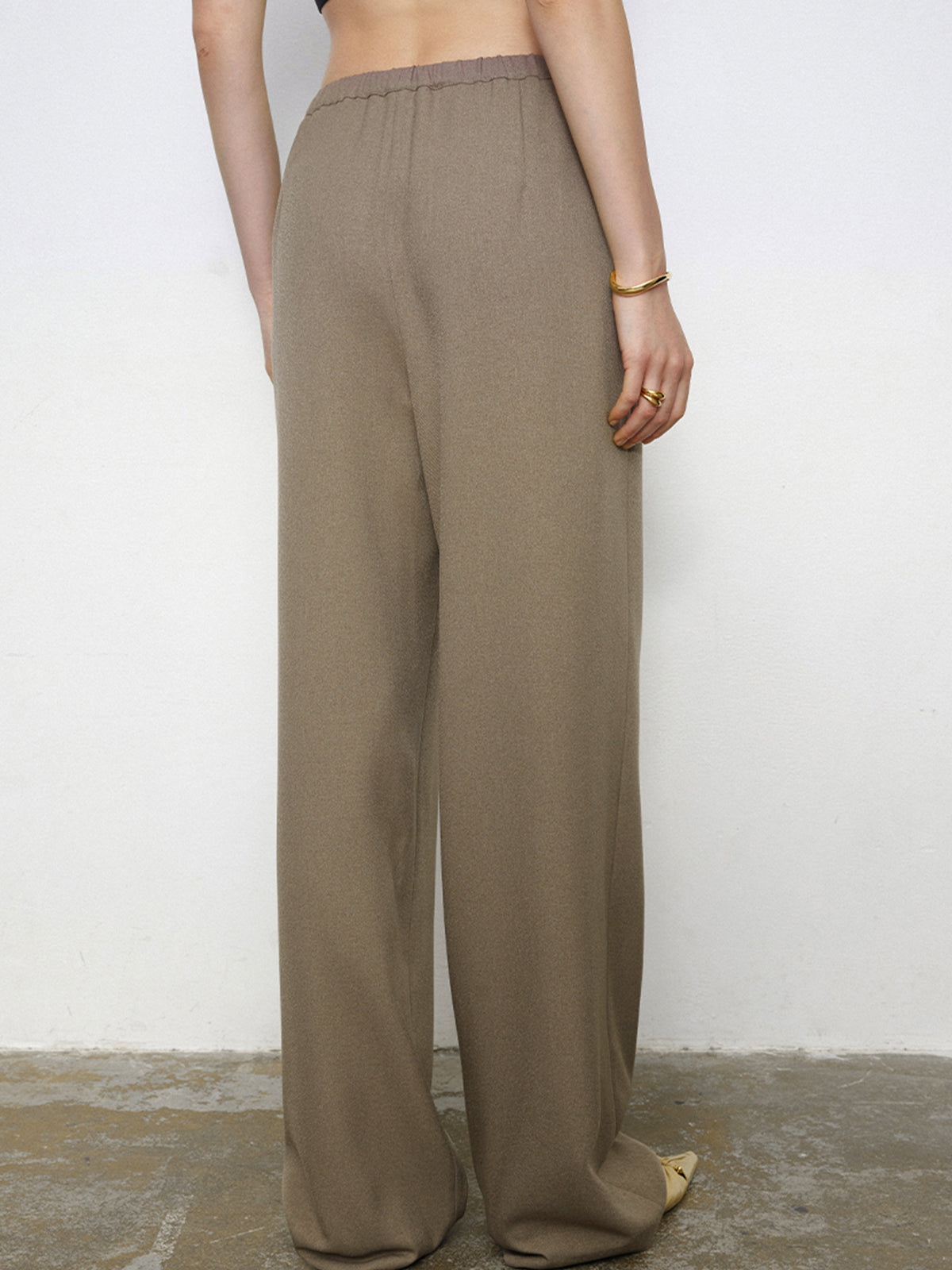 City Stroll Elastic Waistband Wide Leg Pants