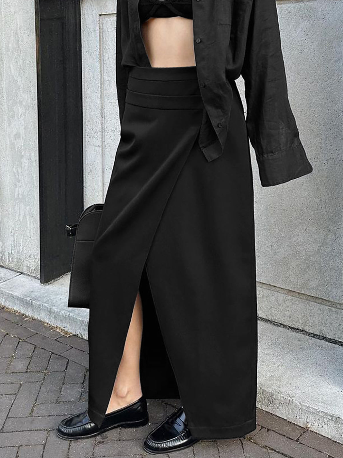 Asymmetric Layer Maxi Skirt