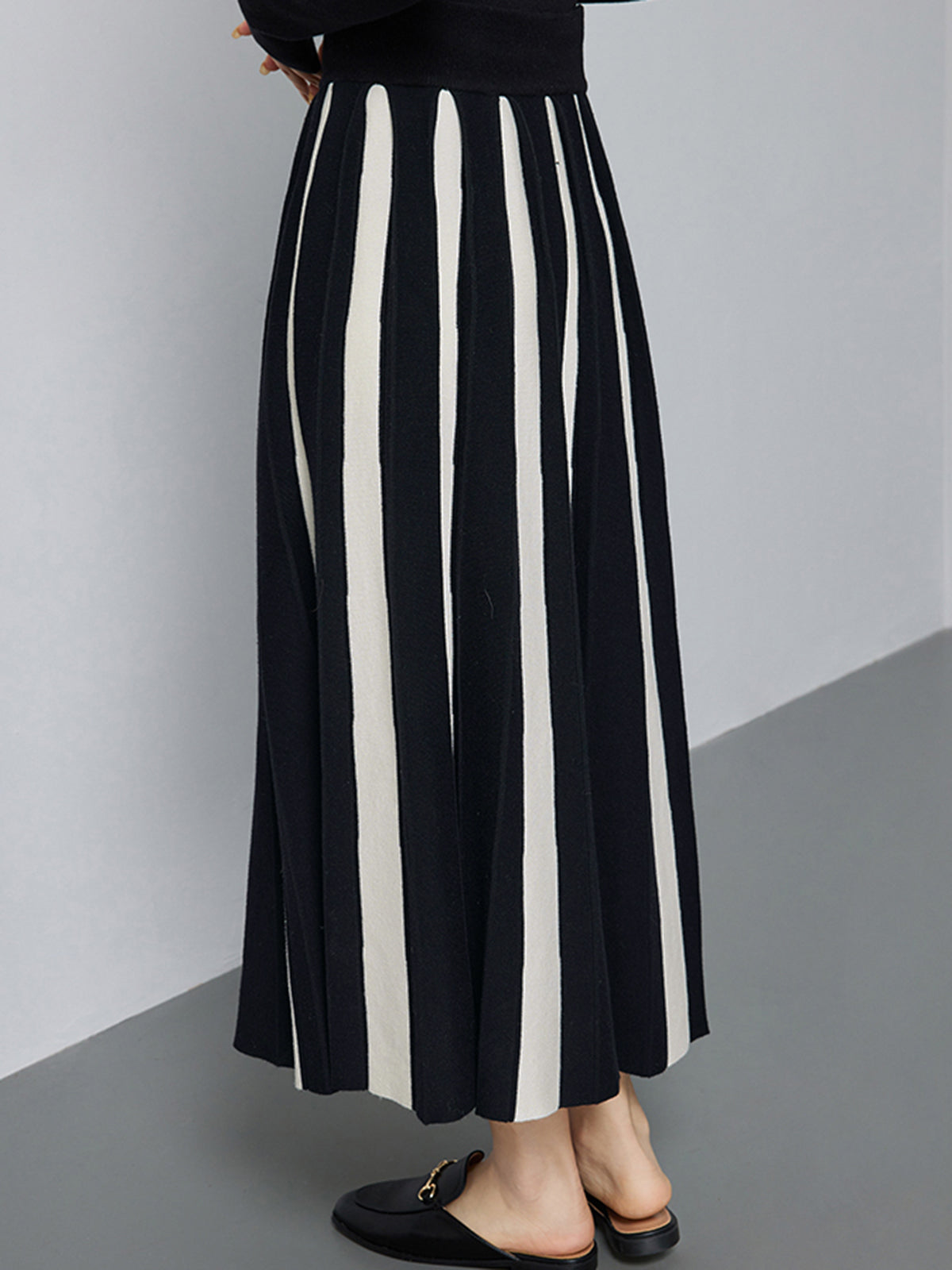 Oreo Stripe Maxi Knit Skirt