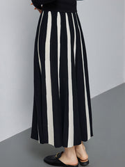 Oreo Stripe Maxi Knit Skirt