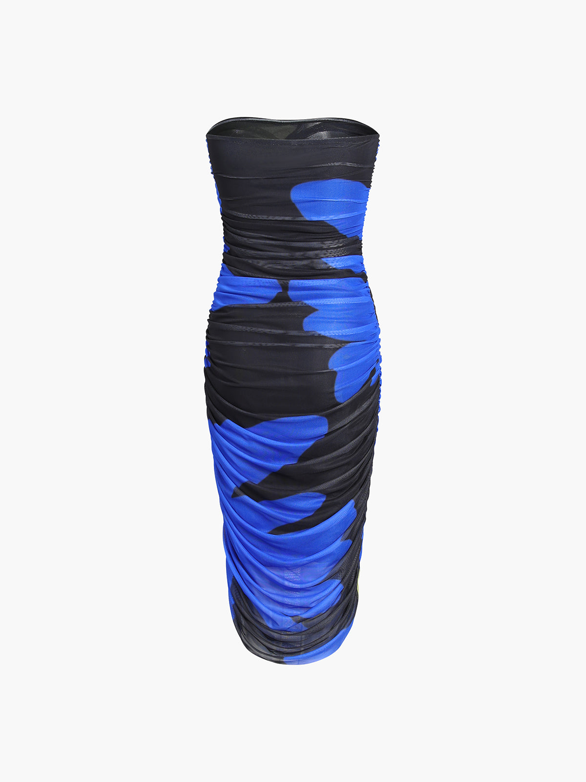 Azure Mesh Twist Midi Tube Dress