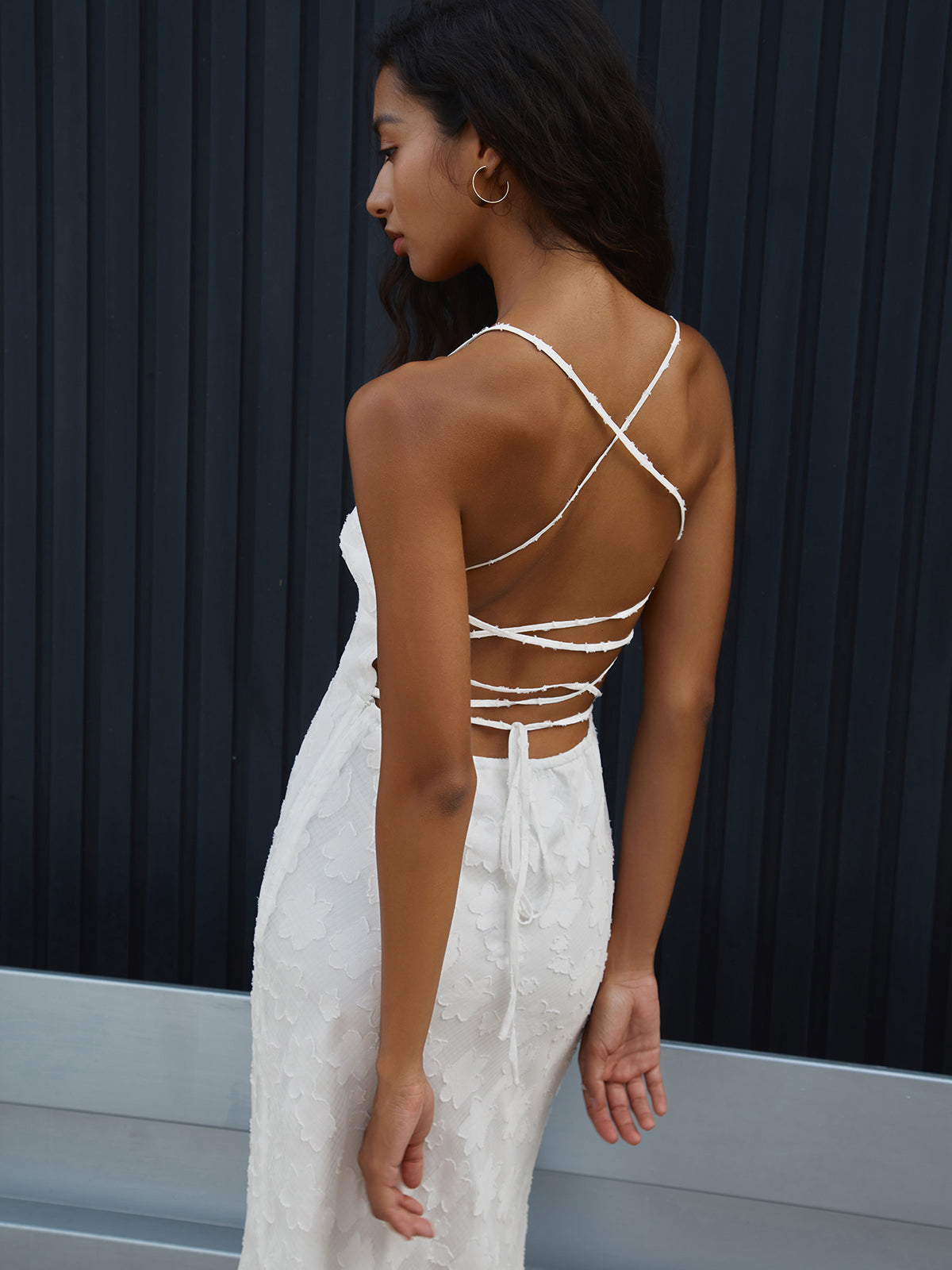 Maple Back Tie Long Dress