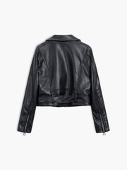 City Faux Leather Belted Jacket