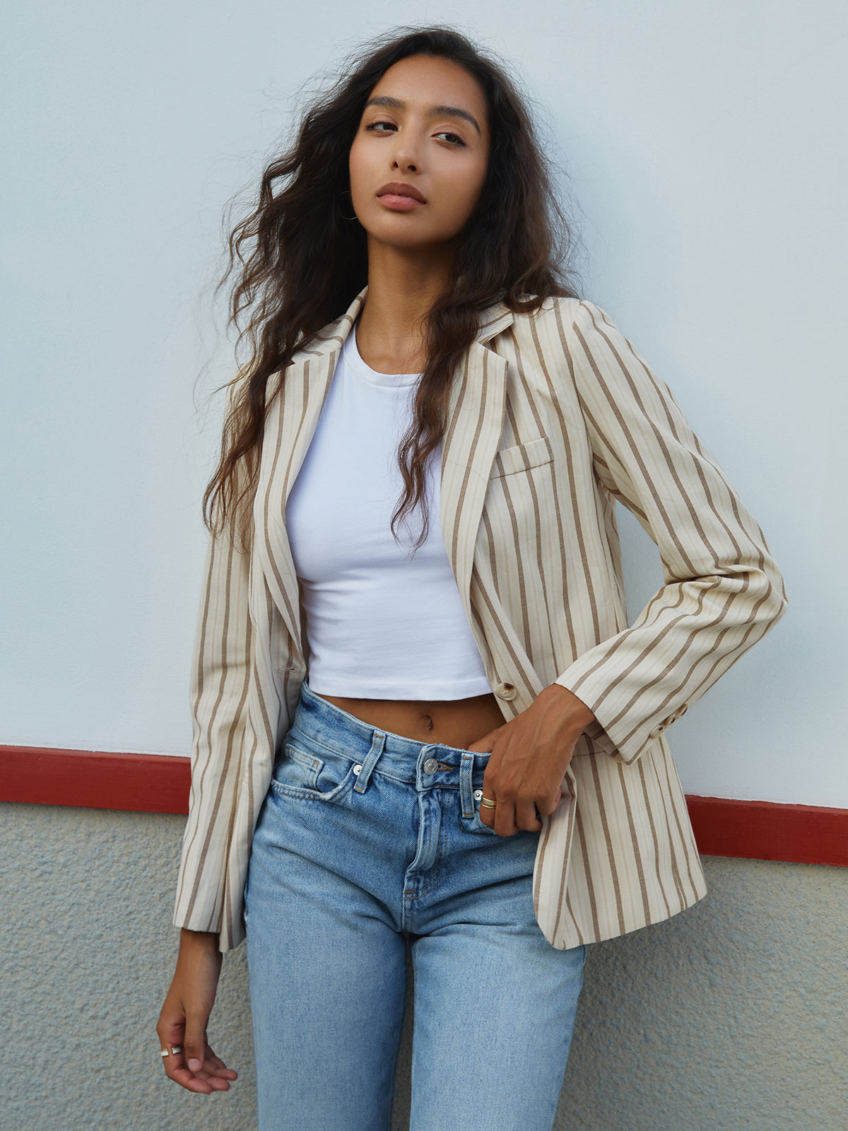 Making Moments Pinstripe Blazer