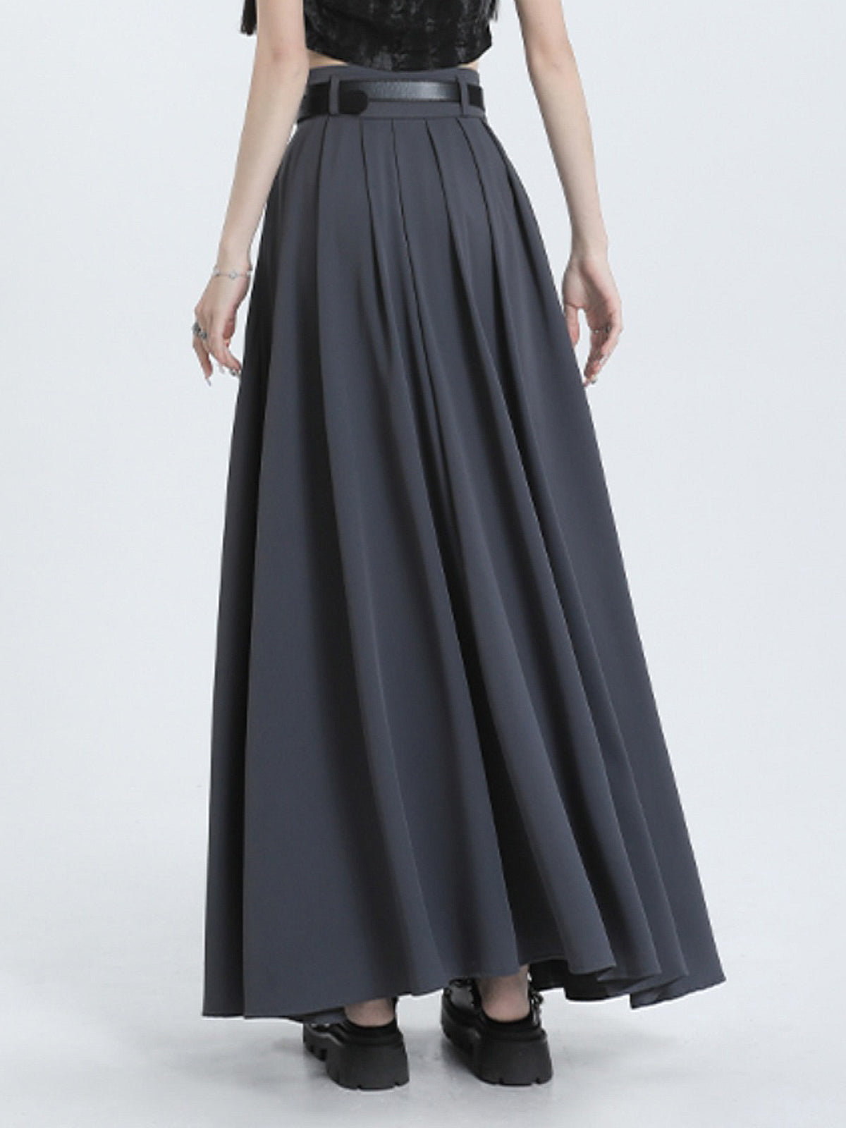 Modern Academia Pleat Maxi Skirt