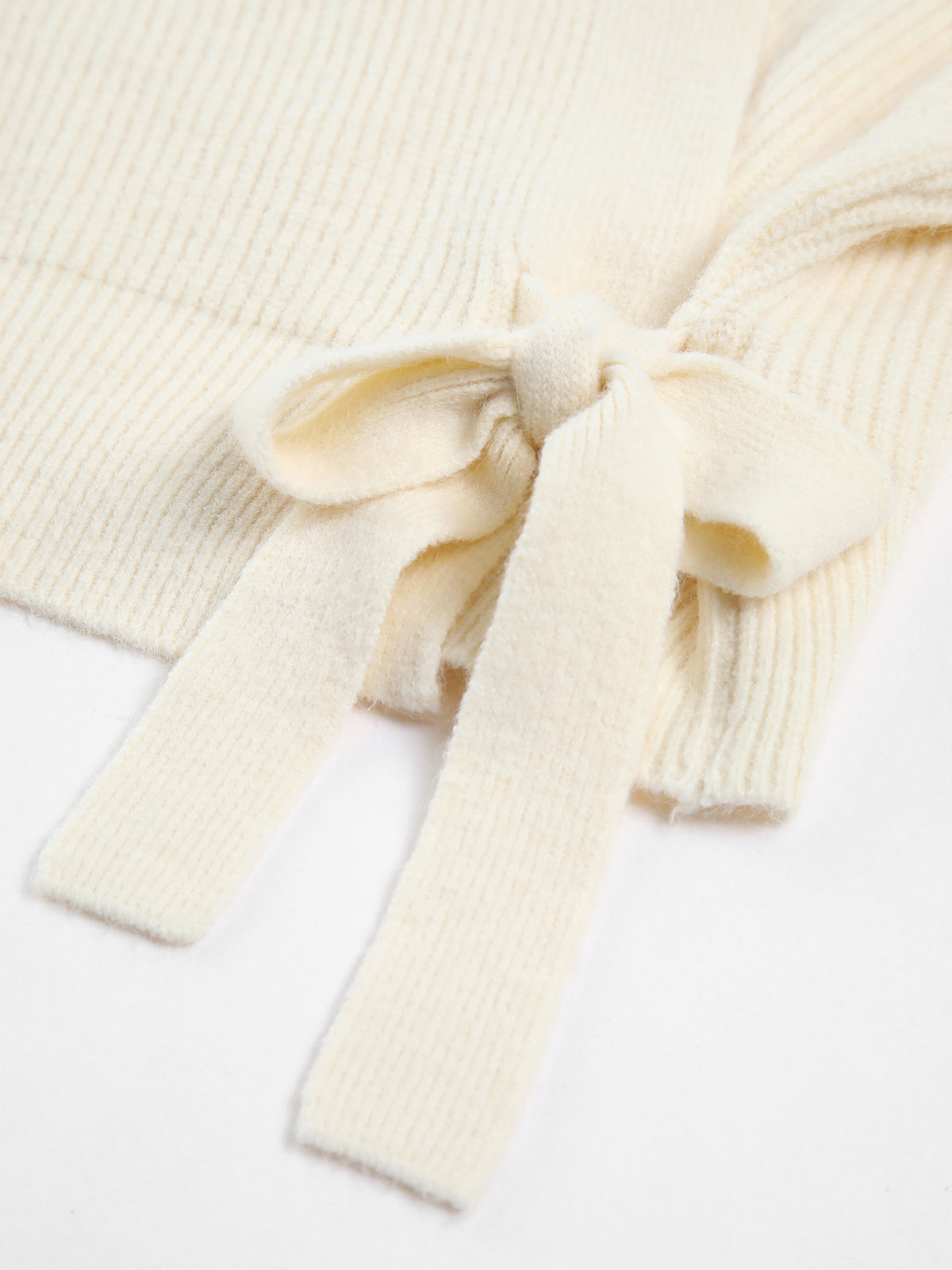 Creamy Flatwhite Wrap Tied Cardigan