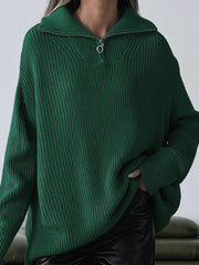 Oversized Utility Zippered Sweater