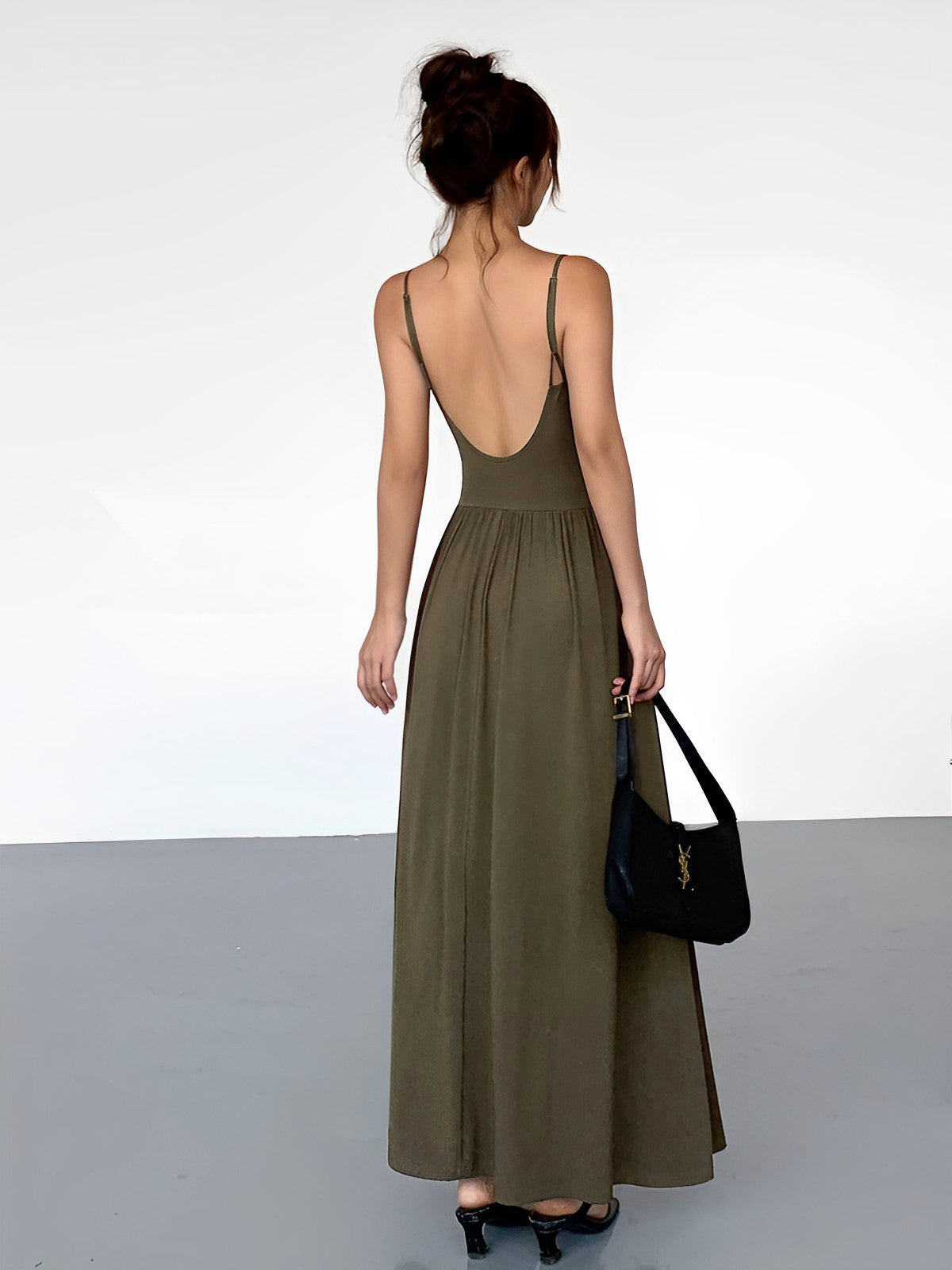 Bustier Corset Open Back Long Tank Dress