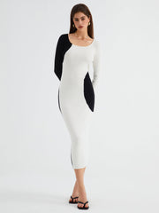 Oreo Two Tone Long Sweater Dress