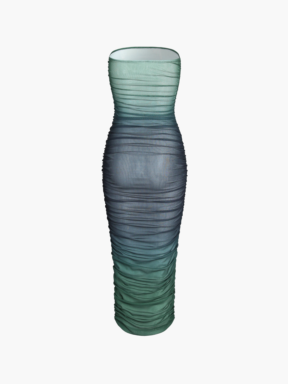 Nature Grandeur Ombre Mesh Tube Midi Dress