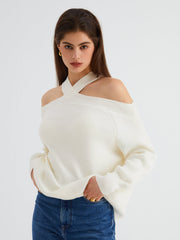 Halter Off Shoulder Oversized Sweater