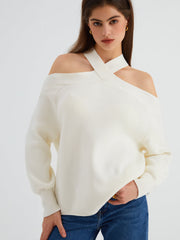 Halter Off Shoulder Oversized Sweater