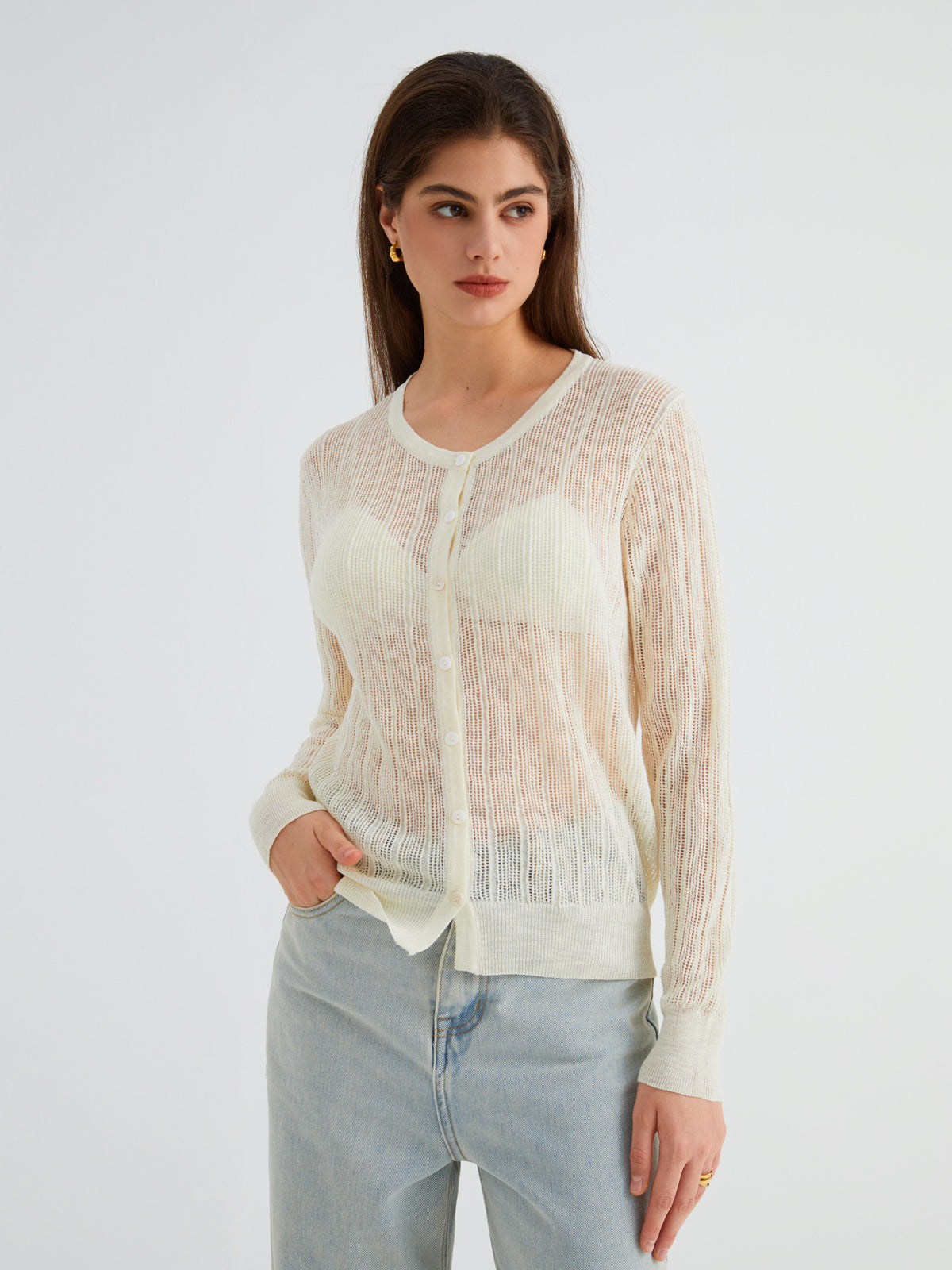 Creamy Flatwhite Cover Up Cardigan