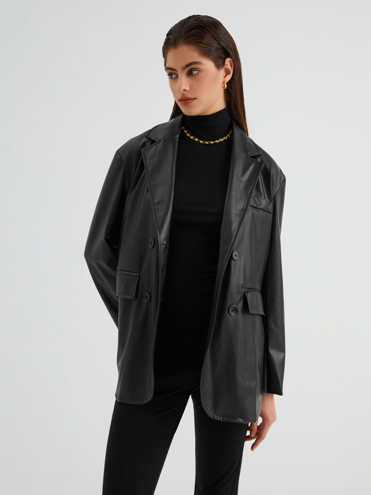 Clearly Into You Faux Leather Jacket