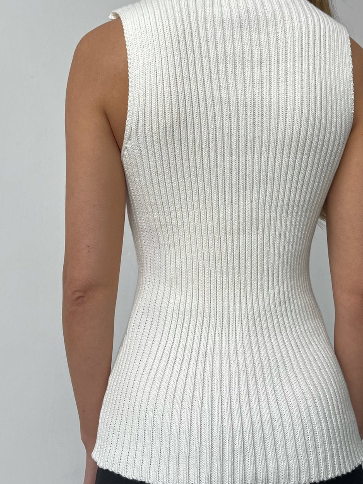 Minimalist Mock Neck Rib Tank Top