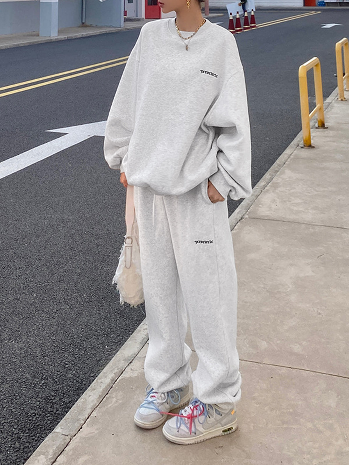 Minimalism Oversized Two Piece Long Sleeve Pants Set