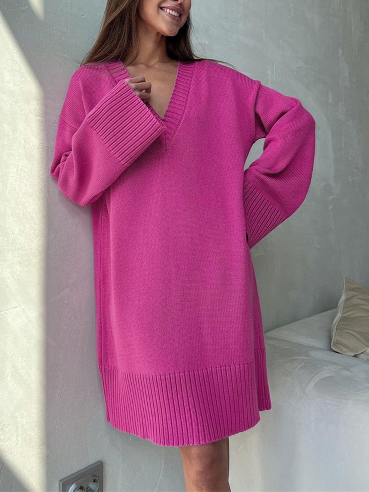 Barbiecore Oversized Sweater Dress