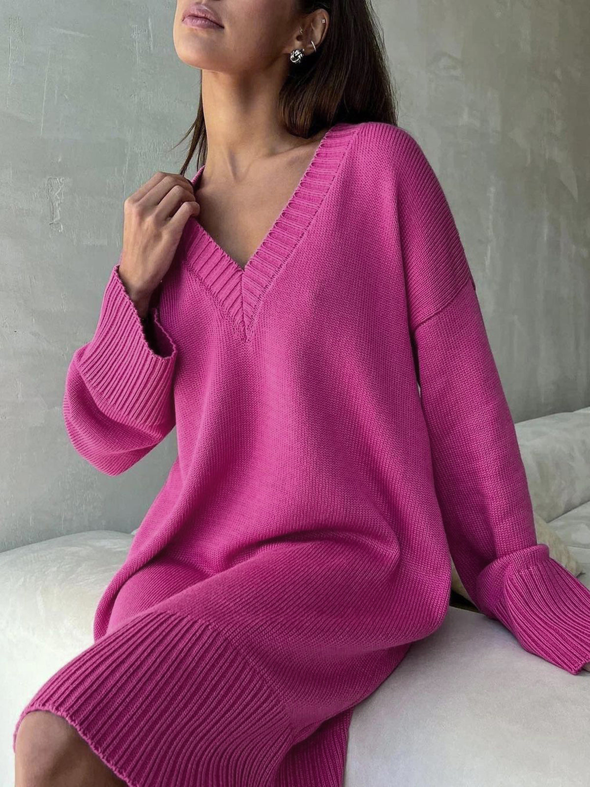 Barbiecore Oversized Sweater Dress