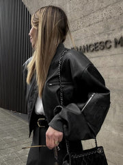 Minimalism Faux Leather Jacket