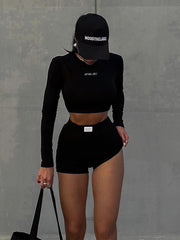 Live Freely Two Piece Long Sleeve Shorts Set