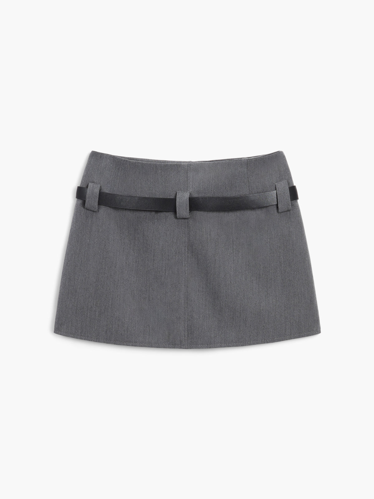 Modern Academia Belted Zippered Mini Skirt