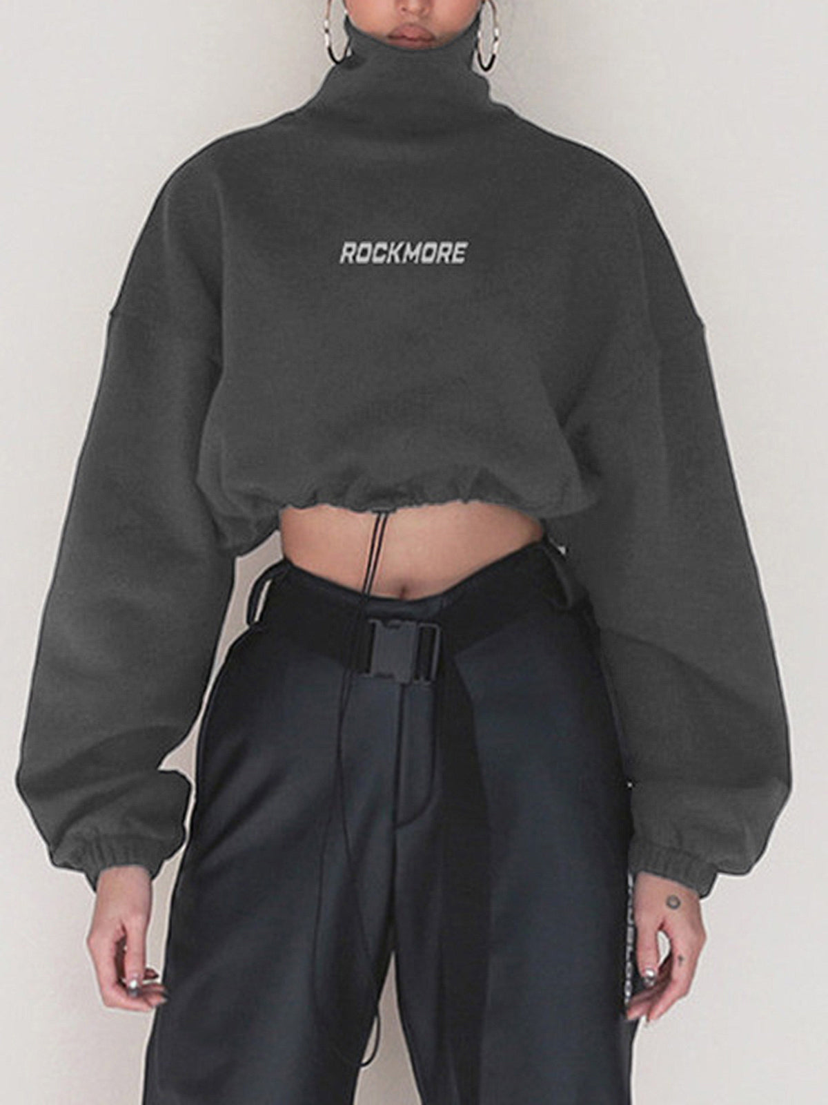 Rockmore Mock Neck Crop Sweatshirt