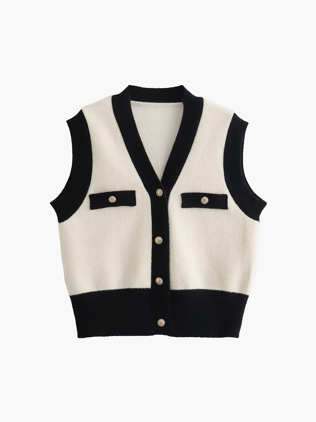 Into You Contrast Trim Sweater Vest