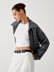 In The Morning Collared Bomber Jacket