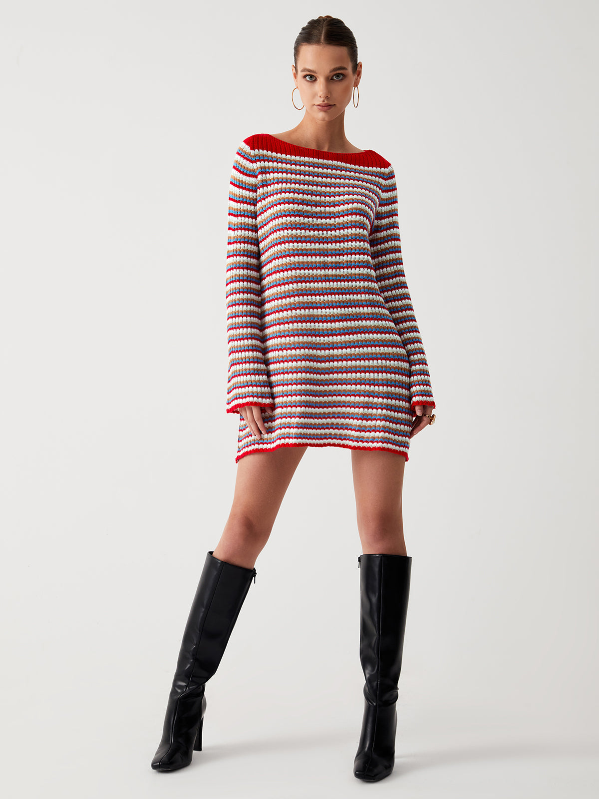 Spring Fling Stripe Short Sweater Dress