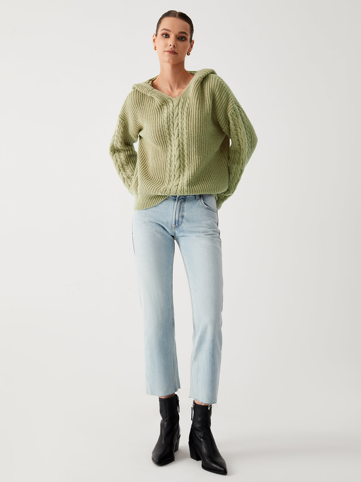 Sage Green Oversized Hoodie Sweater